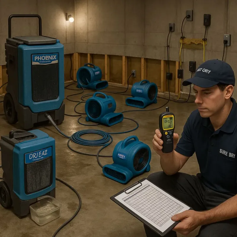 Structural Drying and Dehumidification process in Lattingtown, NY
